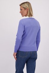 Le dos de Cardigan bleu à manches longues de Claude Arielle pour Femmes