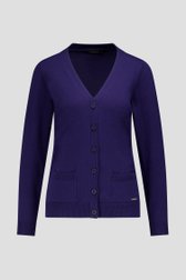 Photo produit 1 de Cardigan bleu foncé avec boutons tonaux de Claude Arielle pour Femmes