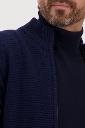 Cardigan bleu foncé avec fermeture éclair de Dansaert Blue pour Hommes