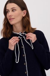 Détail de Cardigan bleu foncé avec foulard de LŌVING pour Femmes