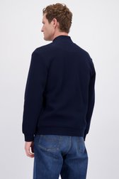 Le dos de Cardigan bleu marine avec fermeture éclair de Ravøtt pour Hommes