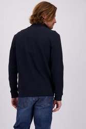 Le dos de Cardigan bleu marine zippé de Ravøtt pour Hommes