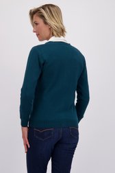 Le dos de Cardigan bleu-vert de Claude Arielle pour Femmes