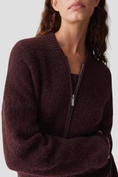 Détail de Cardigan bordeaux en laine et mohair de Opus pour Femmes