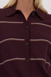 Détail de Cardigan brun à col avec rayures  de Liberty Island pour Femmes