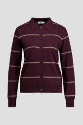 Photo produit 1 de Cardigan brun à col avec rayures  de Liberty Island pour Femmes