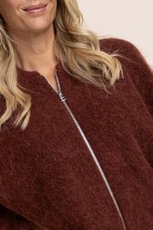 Détail de Cardigan brun avec fermeture éclair de AC by Annelien Coorevits pour Femmes