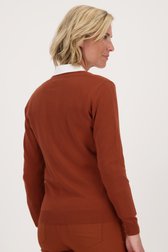 Le dos de Cardigan brun-orange avec boutons tonaux	 de Claude Arielle pour Femmes