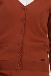 Détail de Cardigan brun-orange avec boutons tonaux	 de Claude Arielle pour Femmes