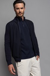 Le devant de Cardigan de golf bleu foncé avec fermeture zippée de Dansaert Golf Club pour Hommes