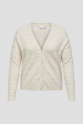 Cardigan écru à motifs rayés de Only Carmakoma pour Femmes