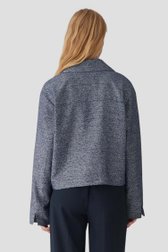 Cardigan en maille mélangée marine-blanc de Opus pour Femmes