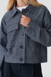 Cardigan en maille mélangée marine-blanc de Opus pour Femmes