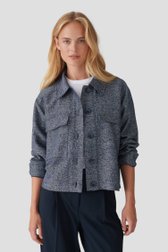 Cardigan en maille mélangée marine-blanc de Opus pour Femmes