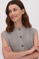 Détail de Cardigan gris sans manches avec laine de LŌVING pour Femmes