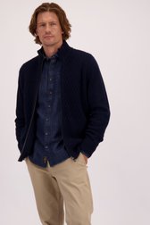 Vidéo de Cardigan bleu marine zippé de Ravøtt pour Hommes