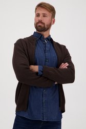 Cardigan marron foncé avec fermeture éclair de Dansaert Blue pour Hommes
