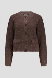 Cardigan marron foncé avec paillettes de Signature pour Femmes