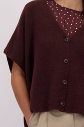 Détail de Cardigan oversize brun bordeaux  de Louise pour Femmes