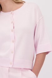 Détail de Cardigan rose pastel à manches 3/4 de Libelle pour Femmes