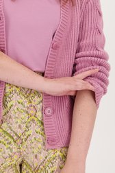Cardigan rose tricoté avec de la laine de Liberty Loving nature pour Femmes