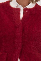 Détail de Cardigan rouge bordeaux à manches longues de Claude Arielle pour Femmes