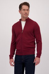 Le devant de Cardigan rouge foncé avec fermeture zippée de Dansaert Blue pour Hommes