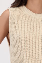 Détail de Cardigan sans manches beige en maille de Louise pour Femmes