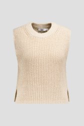 Photo produit 1 de Cardigan sans manches beige en maille de Louise pour Femmes