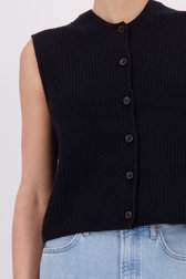 Détail de Cardigan sans manches bleu foncé de Marc O'Polo pour Femmes