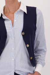 Détail de Cardigan sans manches bleu marine de More & More pour Femmes