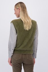Le dos de Cardigan sans manches vert de Liberty Island pour Femmes