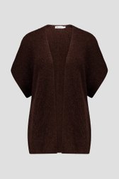 Photo produit 2 de Cardigan tricot brun foncé avec laine et mohair de D'Auvry pour Femmes