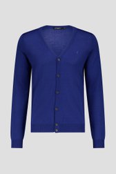 Cardigan tricot fin bleu marine de Dansaert Black pour Hommes
