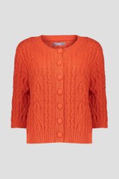 Cardigan tricot orange à manches 3/4 de Geisha pour Femmes