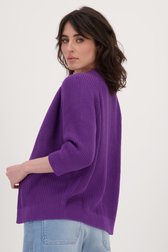 Cardigan tricoté violet de Geisha pour Femmes