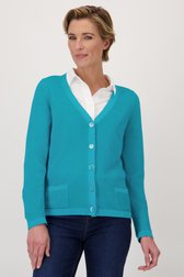 Cardigan turquoise scintillant de Claude Arielle pour Femmes