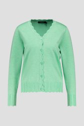 Cardigan vert clair avec motif ajouré de Signature pour Femmes