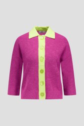Cardigan violet à manches courtes et boutons de Libelle pour Femmes