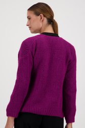 Cardigan violet avec laine de Geisha pour Femmes