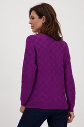 Cardigan violet avec motif en maille fine de Signature pour Femmes