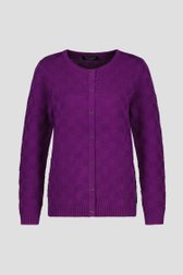Cardigan violet avec motif en maille fine de Signature pour Femmes