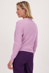 Cardigan violet clair avec laine de Claude Arielle pour Femmes