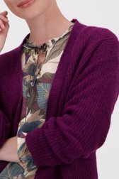 Cardigan violet foncé, avec laine de More & More pour Femmes