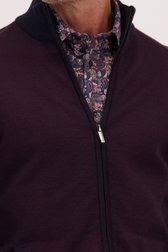 Détail de Cardigan zippé bleu foncé en laine  de Dansaert Blue pour Hommes