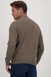 Le dos de Cardigan zippé taupe	 de Dansaert Blue pour Hommes
