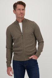 Le devant de Cardigan zippé taupe	 de Dansaert Blue pour Hommes
