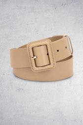 Le devant de Ceinture beige à boucle carrée de Liberty Island pour Femmes