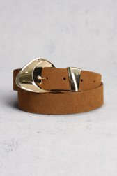 Le devant de Ceinture brune en aspect daim de Louise pour Femmes