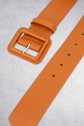 Le dos de Ceinture cognac à boucle carrée de Liberty Island pour Femmes